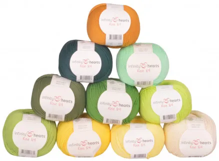 Infinity Hearts Rose 8/4 Garnpakke 19 Grøn og Gul nuancer - 10 stk - Grøn og Gul nuancer